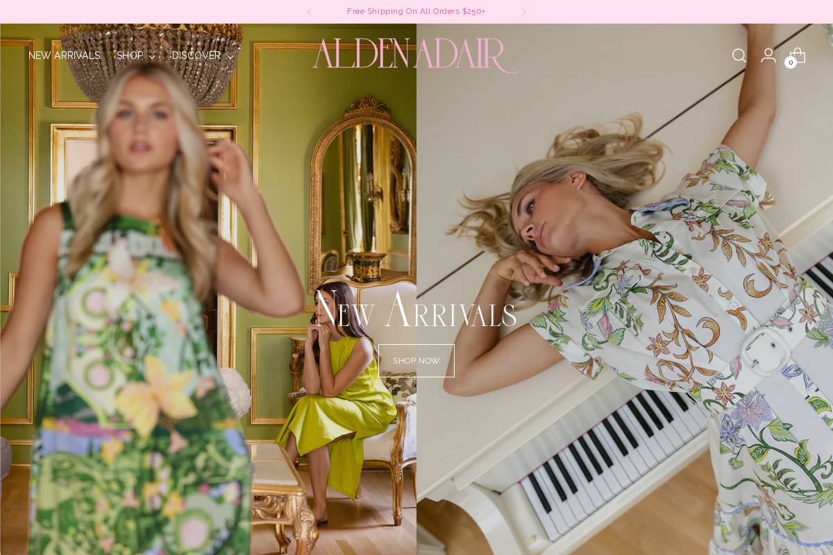 aldenadaircollection.com homepage screenshot