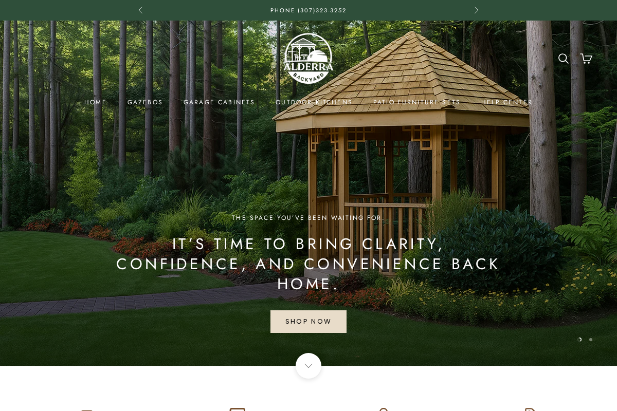 Alderra Backyard homepage screenshot