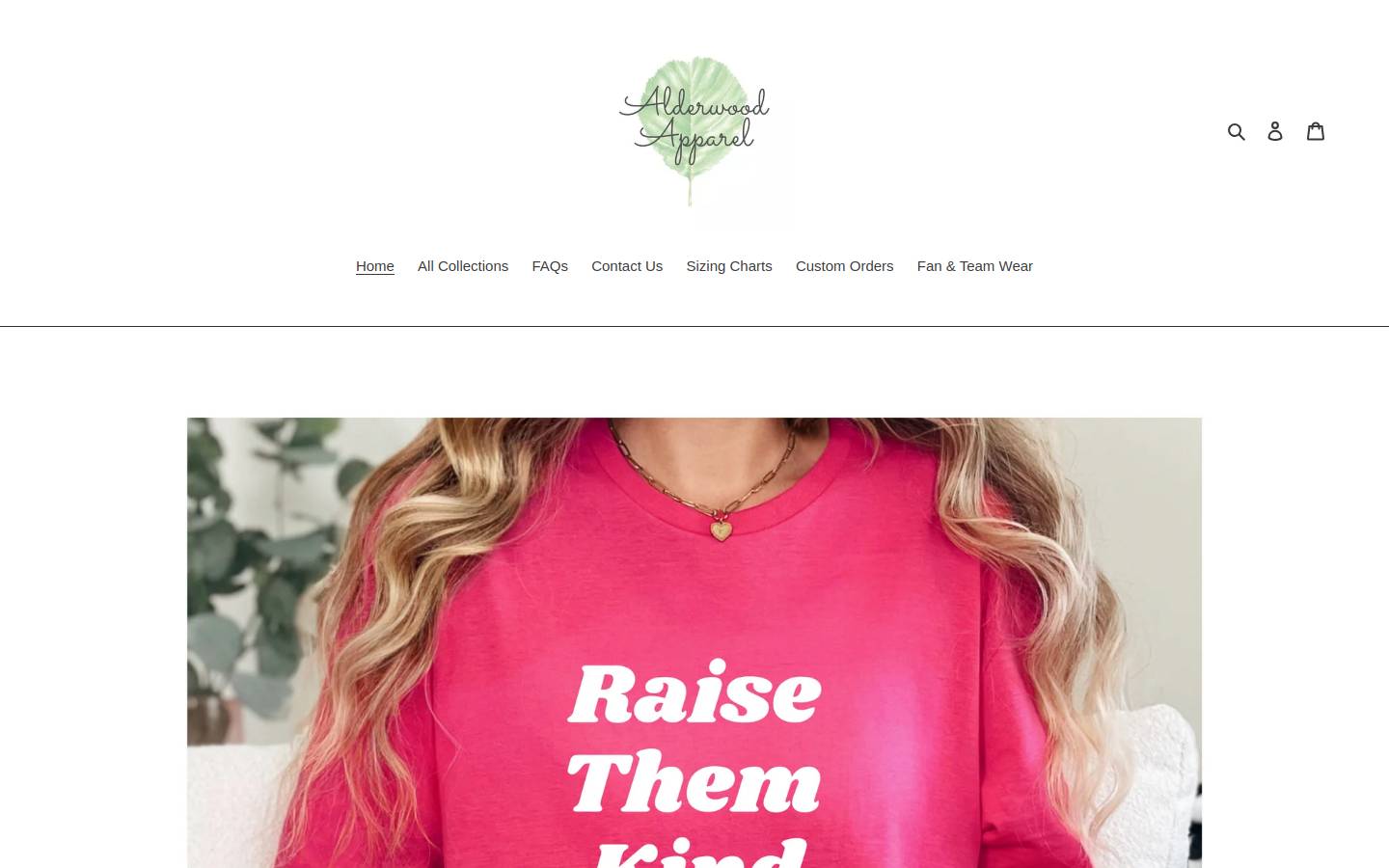 alderwoodapparel.ca homepage screenshot
