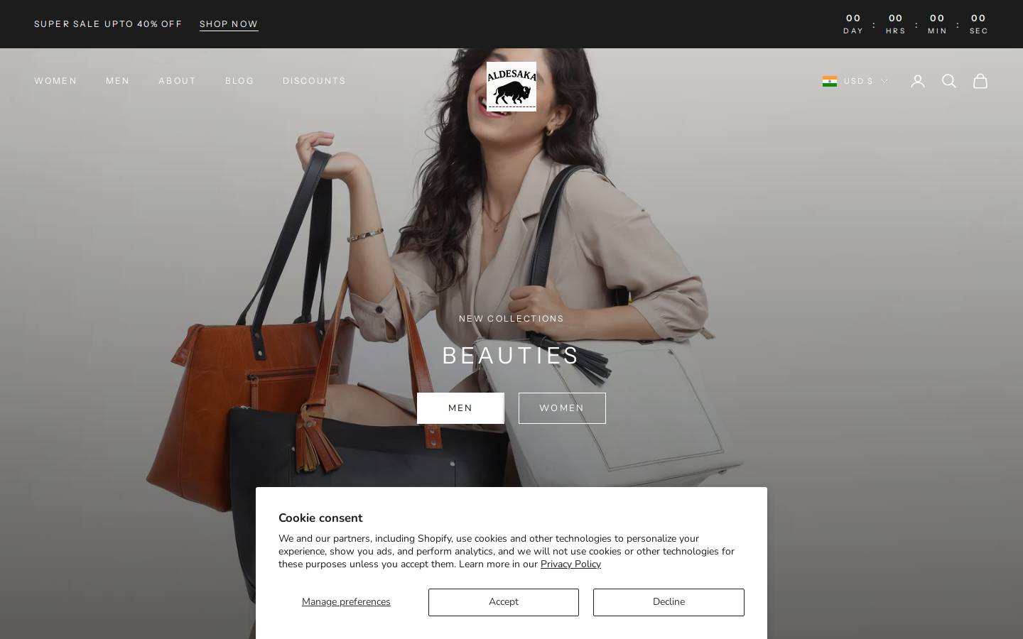 aldesaka.com homepage screenshot