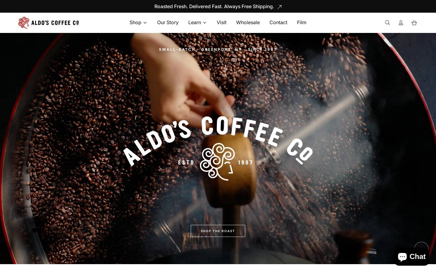 aldos.coffee homepage screenshot