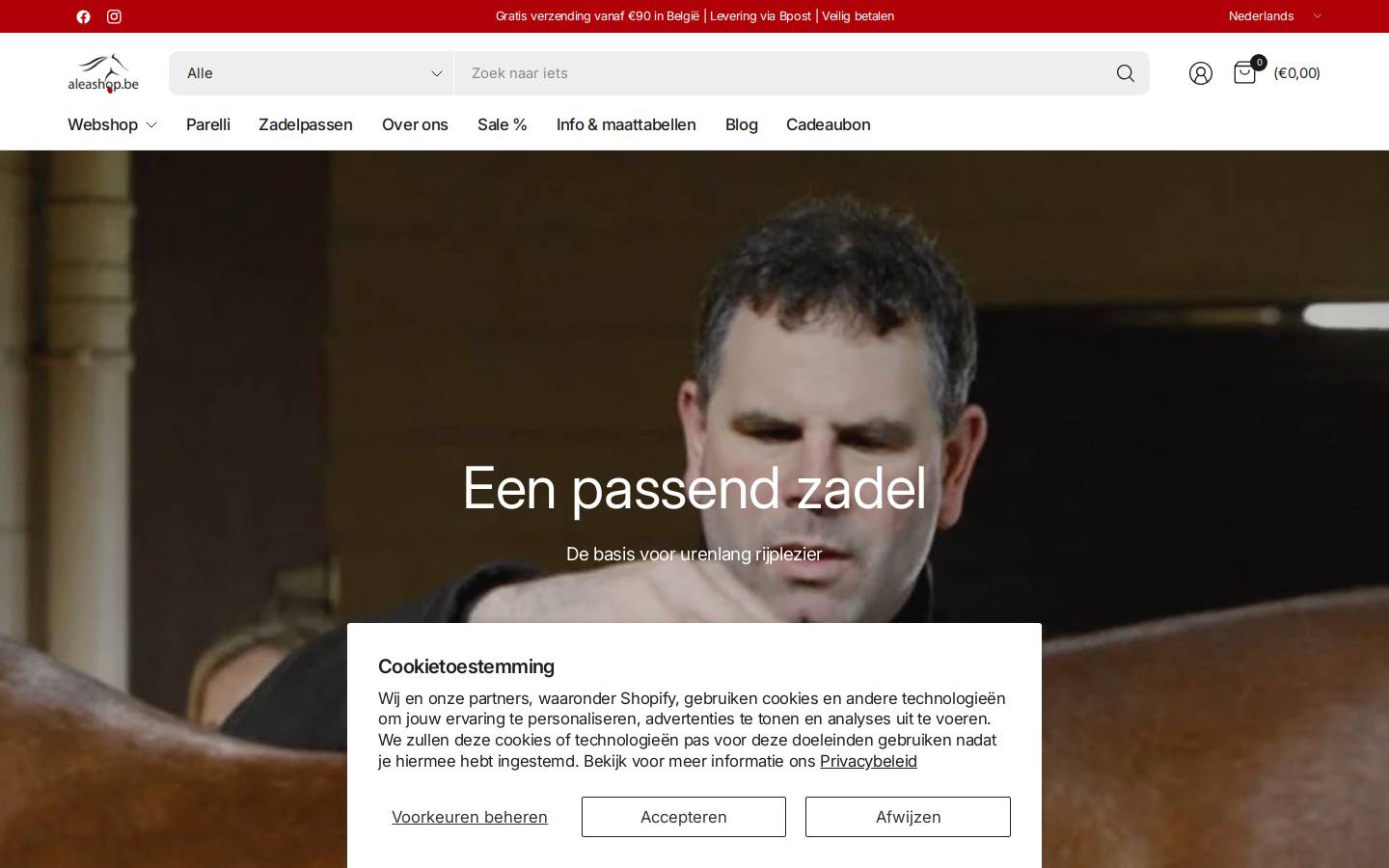 aleashop.be homepage screenshot