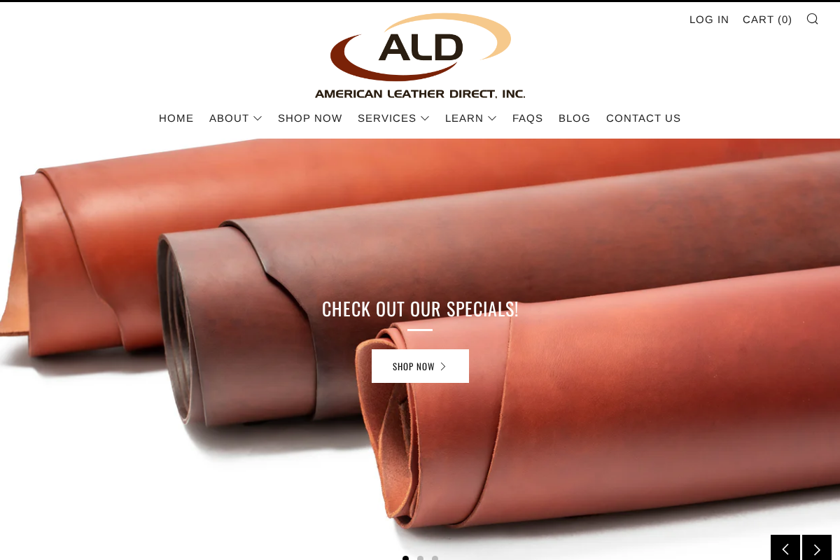 American Leather Direct homepage screenshot