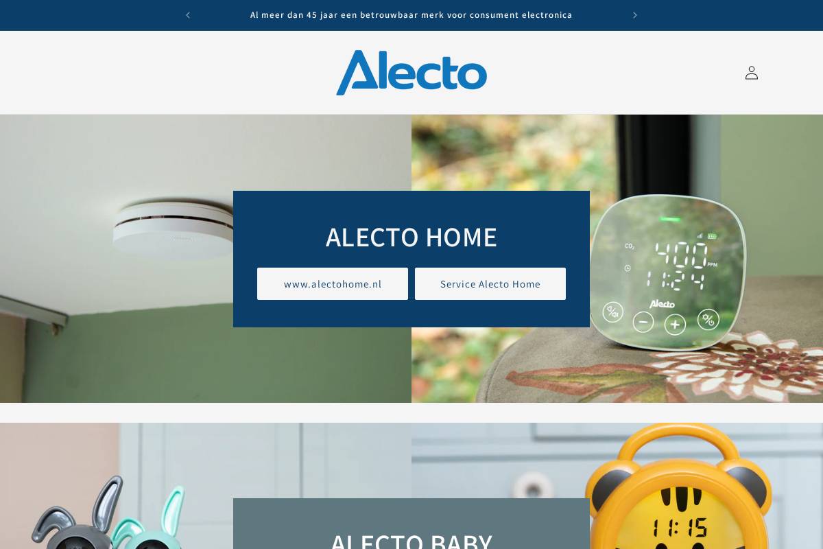 Alecto homepage screenshot