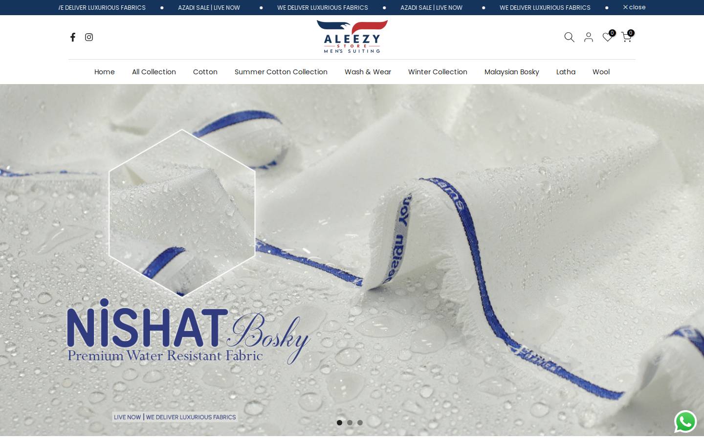 aleezystore.com homepage screenshot
