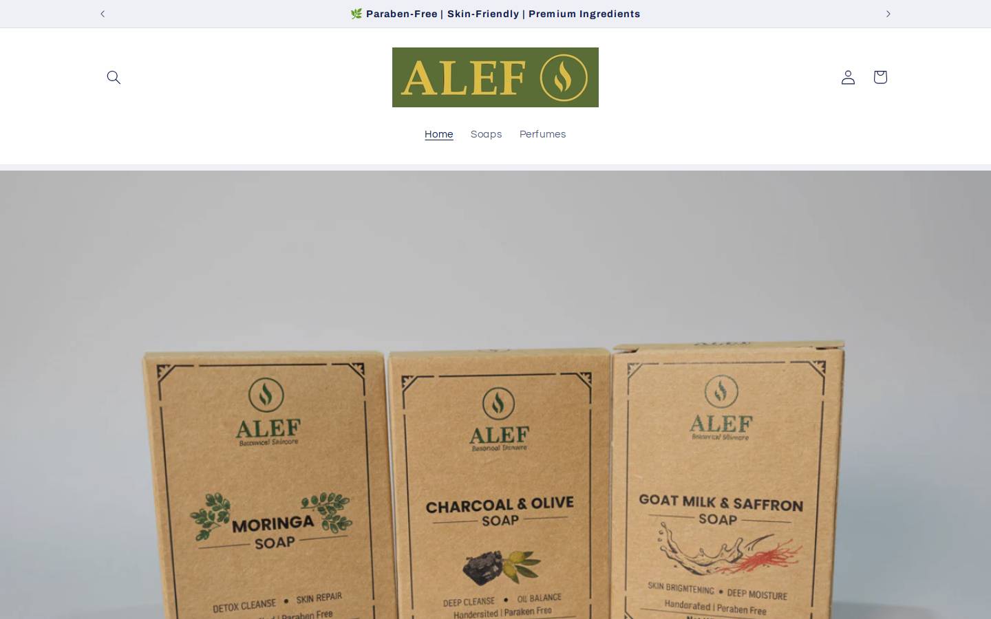 alefbeauty.in homepage screenshot
