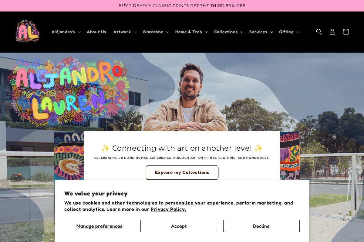 alejandrolauren.com homepage screenshot