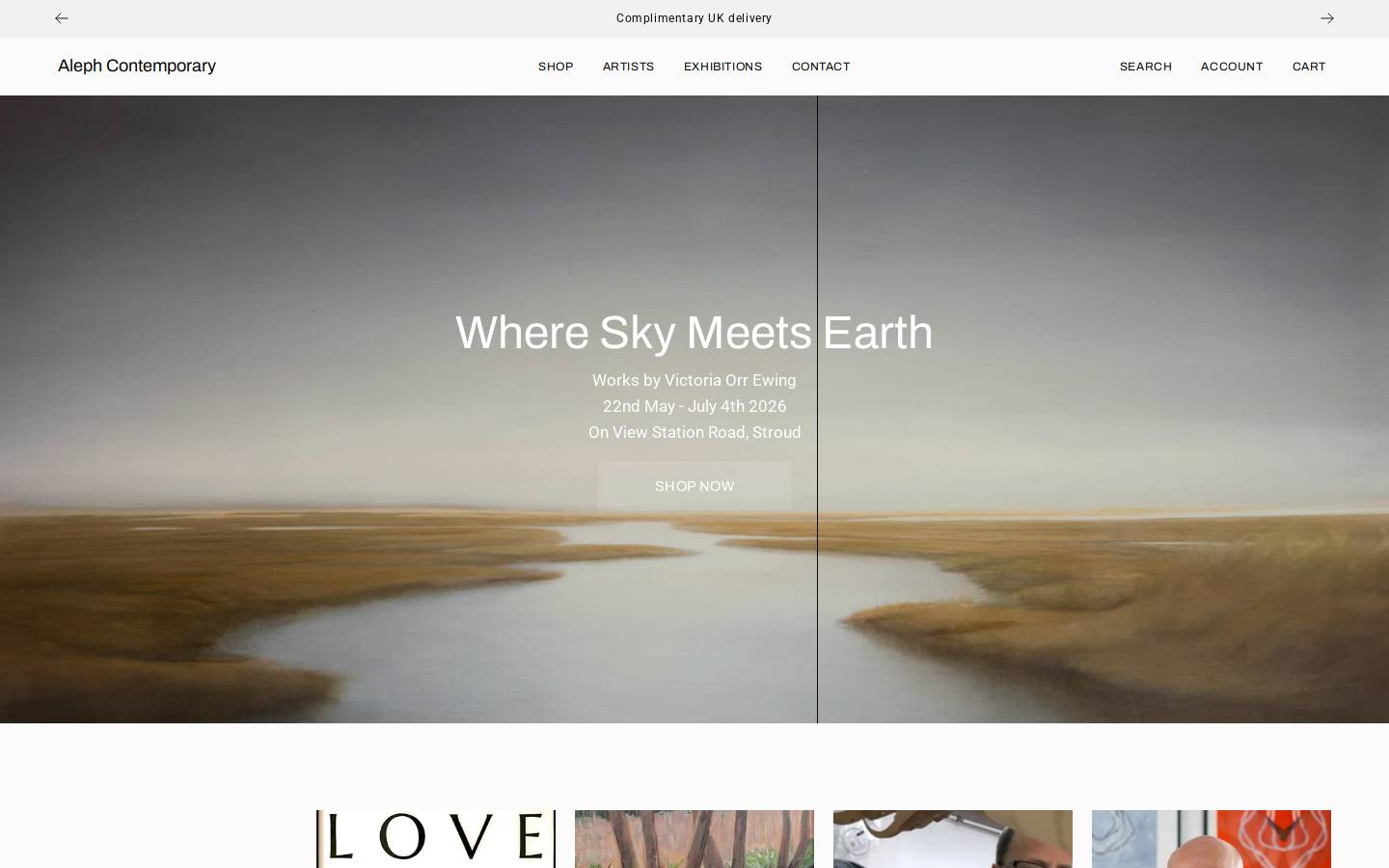 alephcontemporary.com homepage screenshot