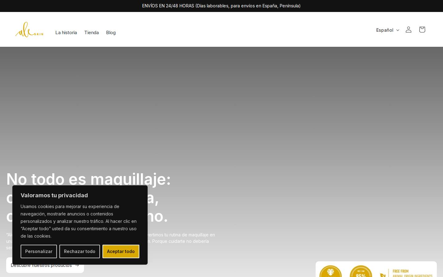 aleskin.com homepage screenshot