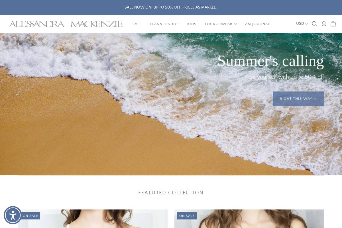 alessandramackenzie.com homepage screenshot