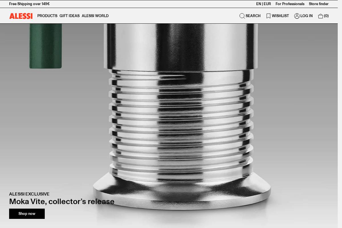 Alessi homepage screenshot