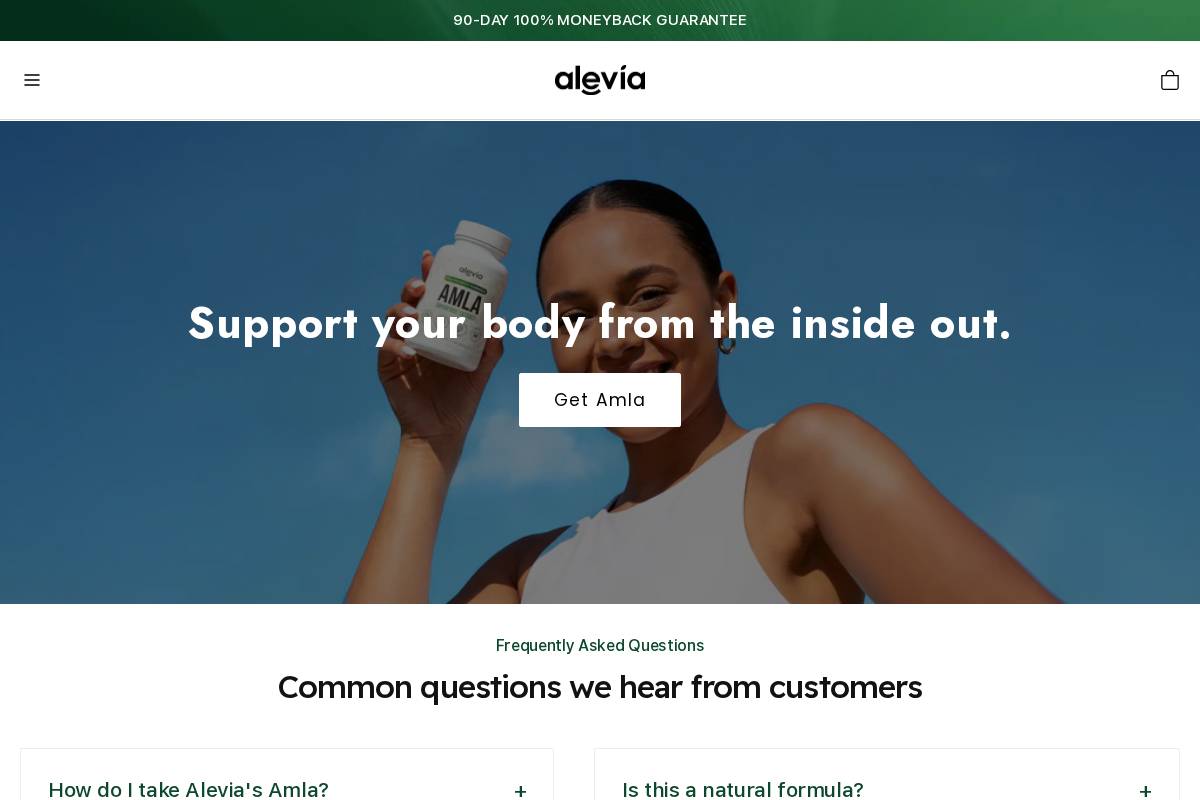 Alevia homepage screenshot
