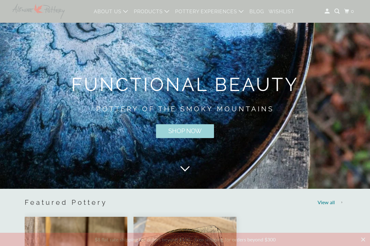 alewinepottery.net homepage screenshot
