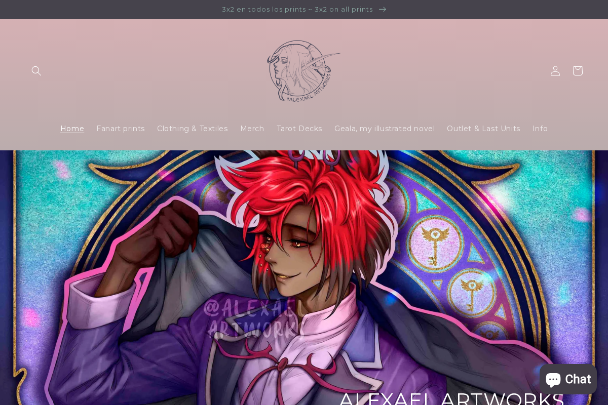 Alexael Artworks homepage screenshot