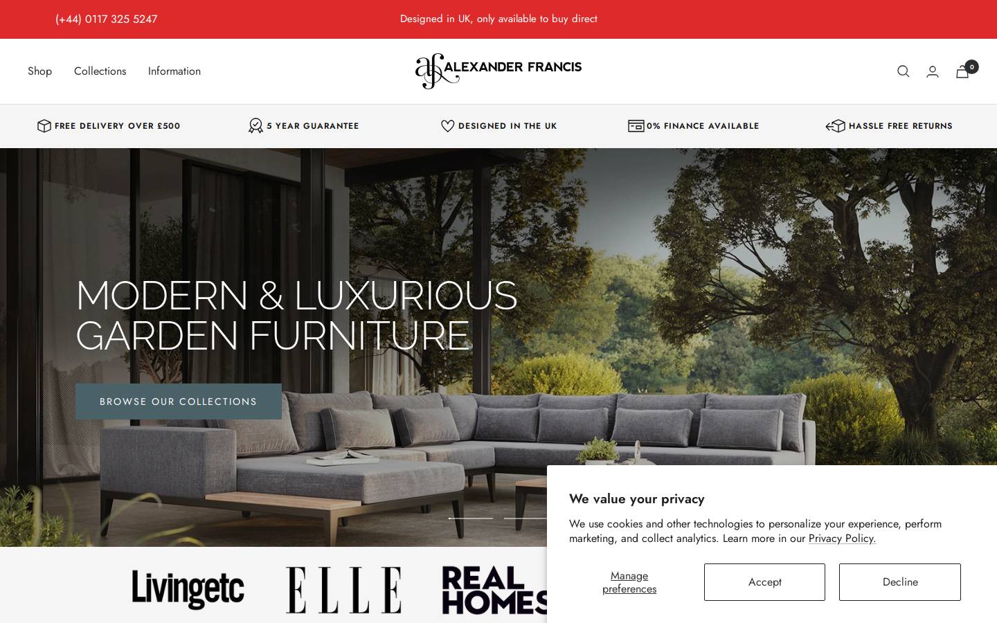 Alexander Francis homepage screenshot