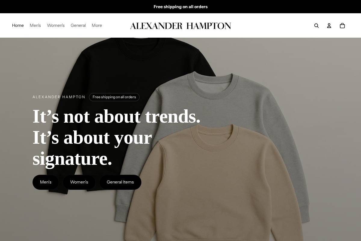 Clothing Store homepage screenshot