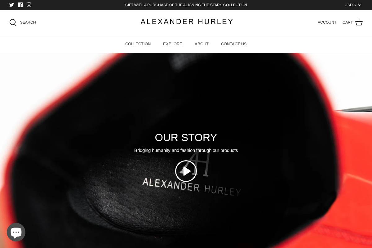 alexanderhurley.com homepage screenshot