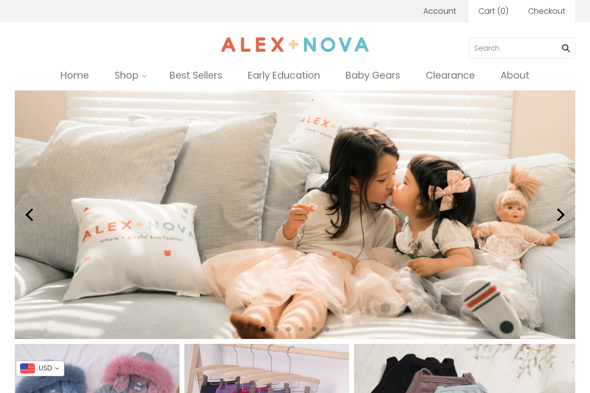 Alex + Nova homepage screenshot