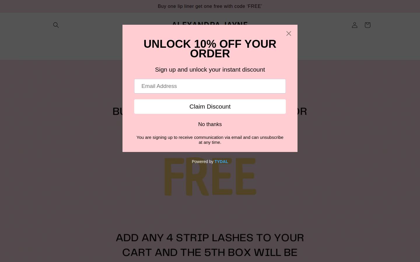 alexandra-jayne.com homepage screenshot