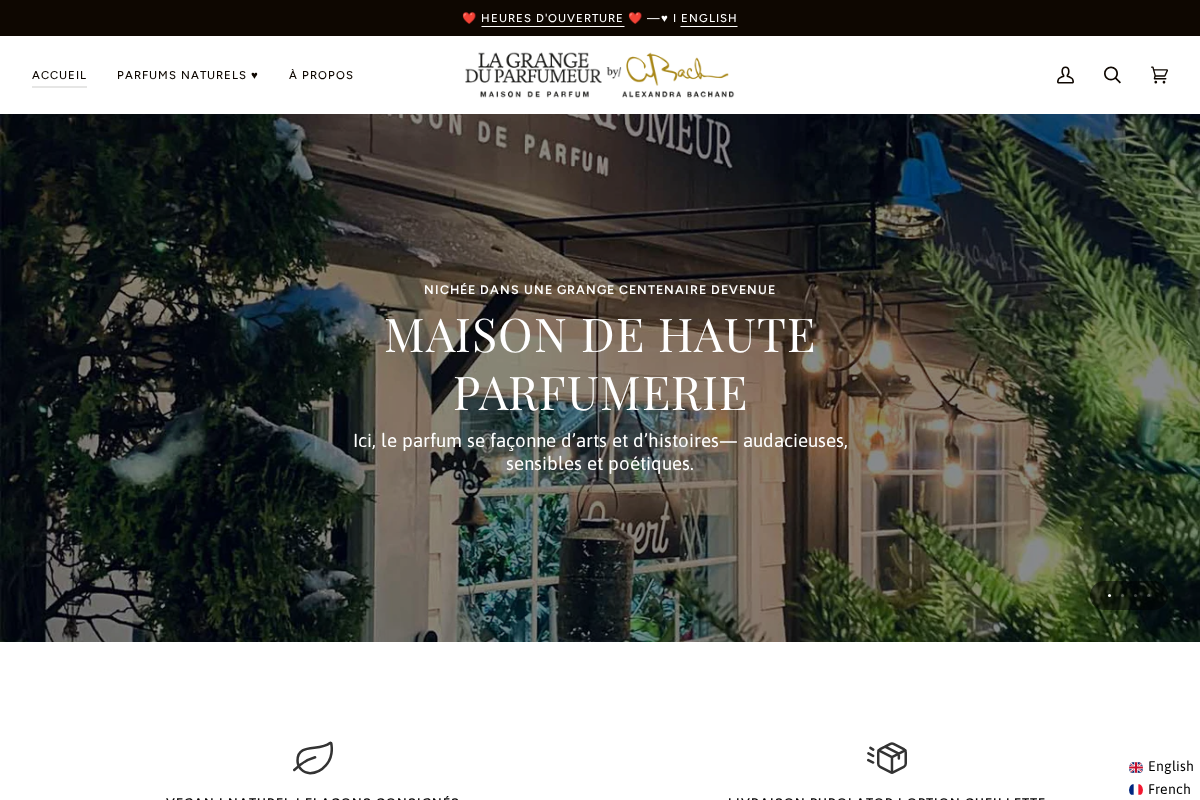 La Grange du Parfumeur . Maison de Parfum homepage screenshot