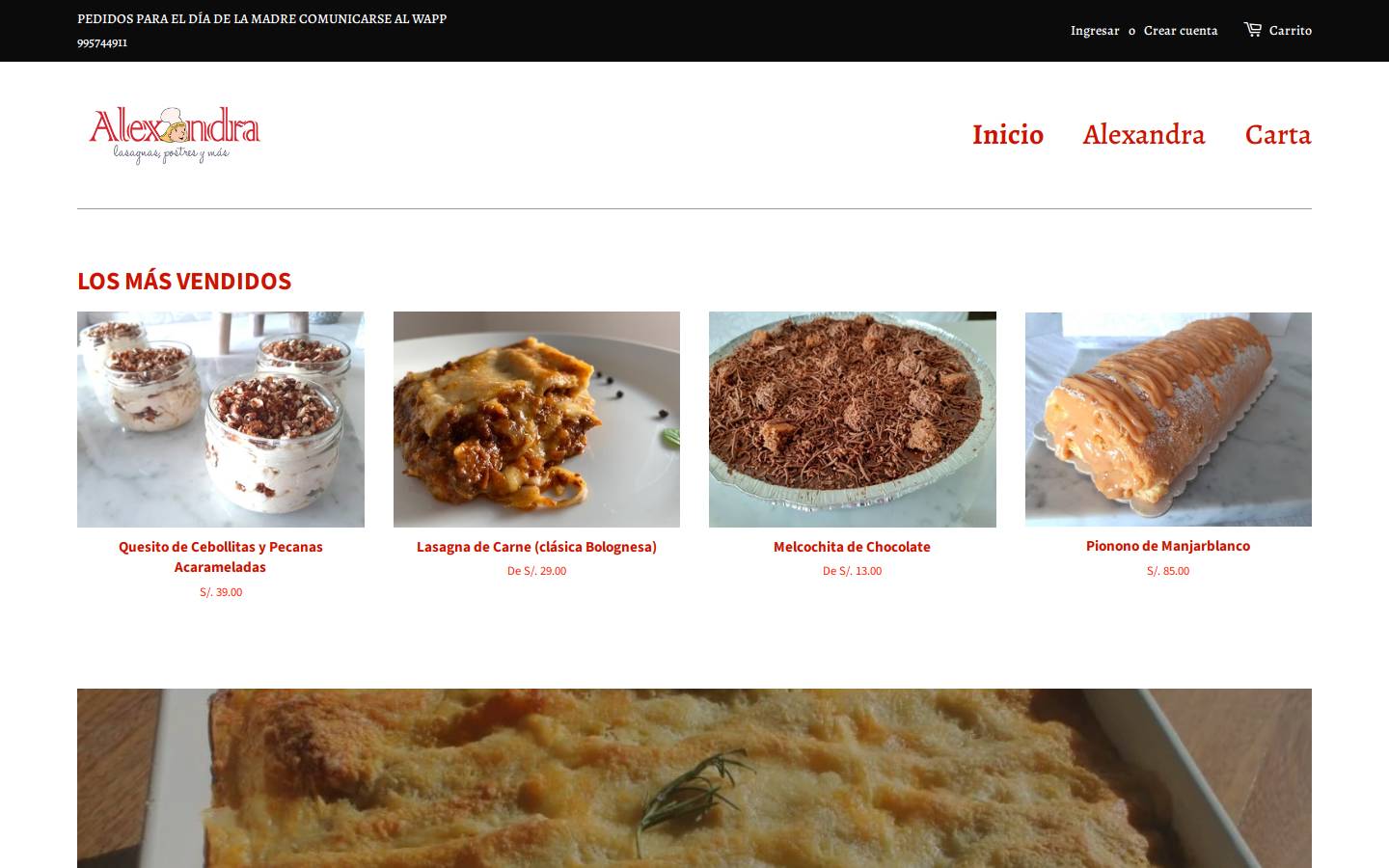 alexandralasagnas.com homepage screenshot
