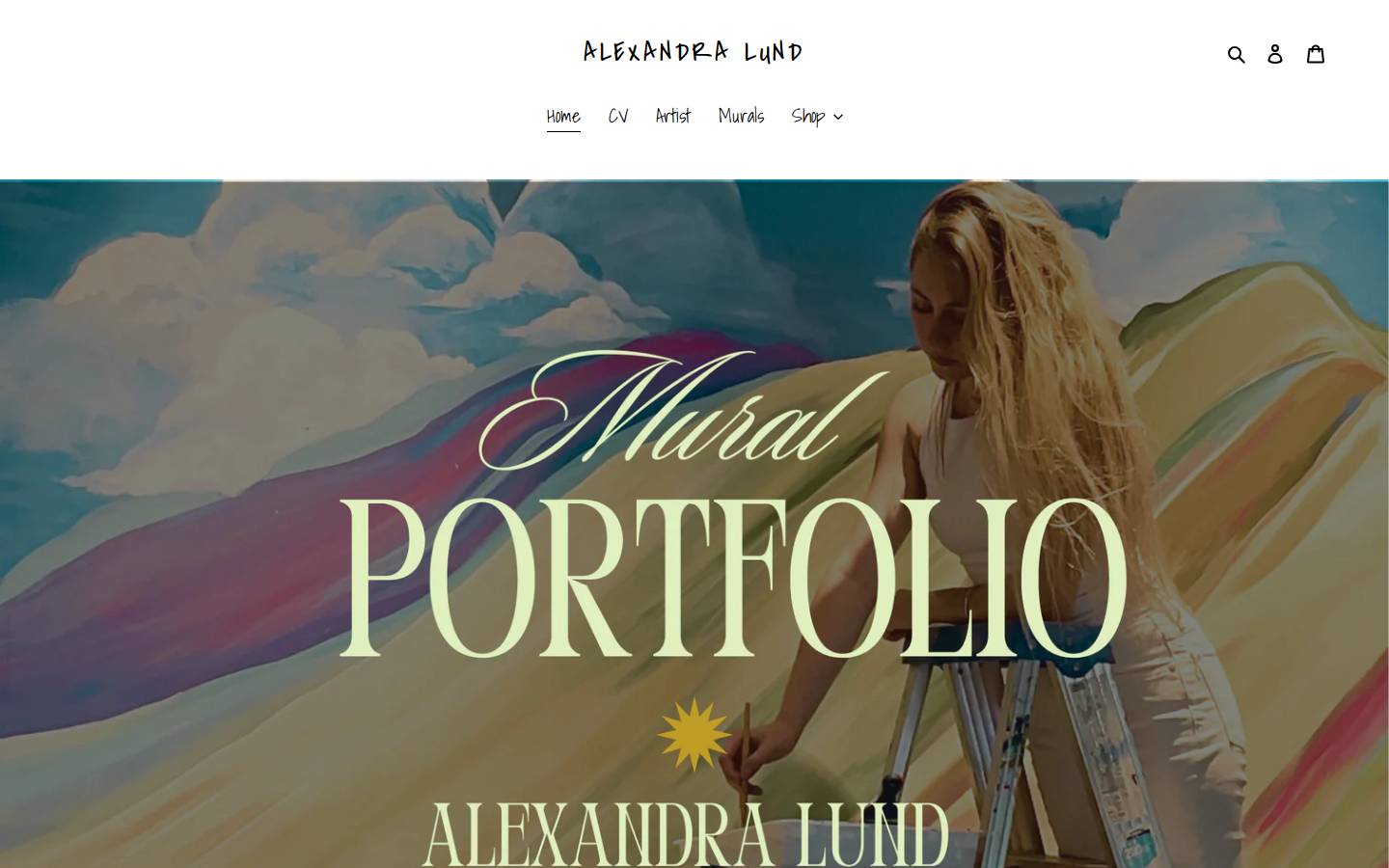 alexandralundart.com homepage screenshot