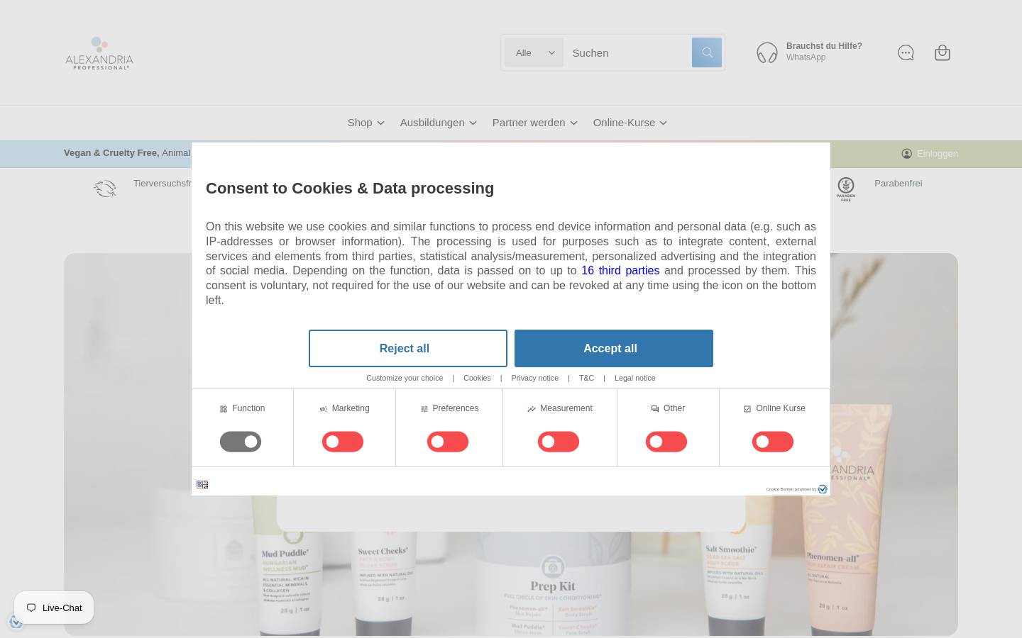 alexandria-professional.de homepage screenshot