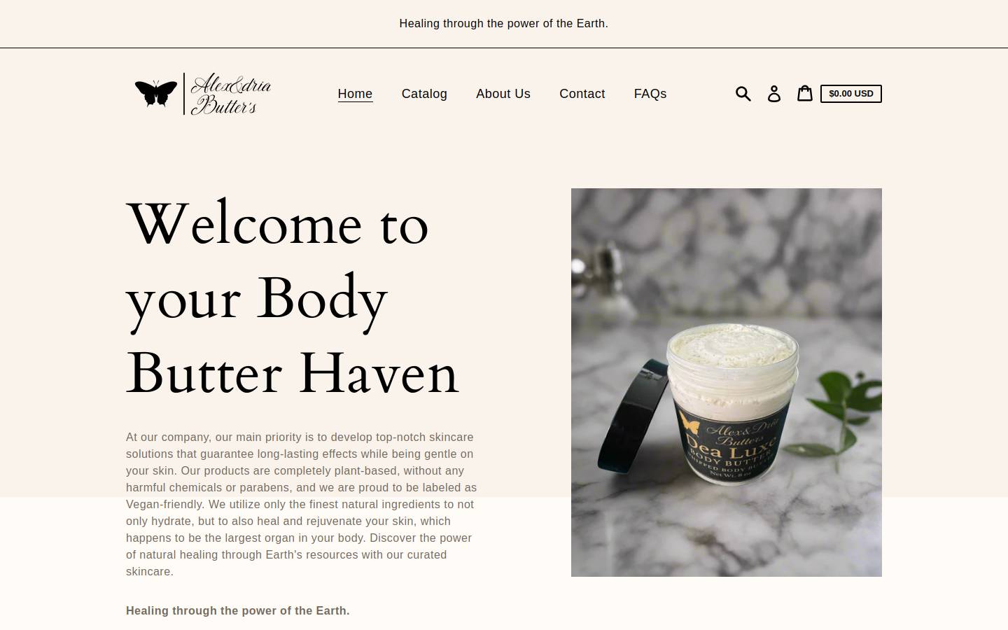 alexandriabutters.com homepage screenshot