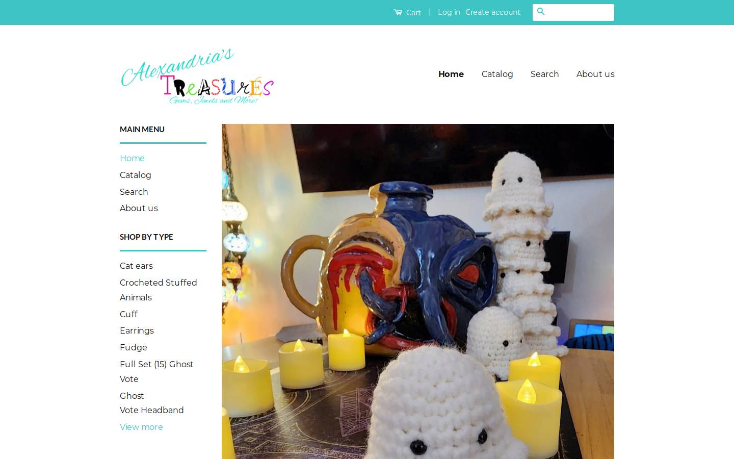 alexandriastreasures.com homepage screenshot