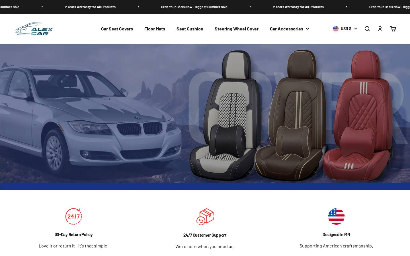 Alexcar homepage screenshot