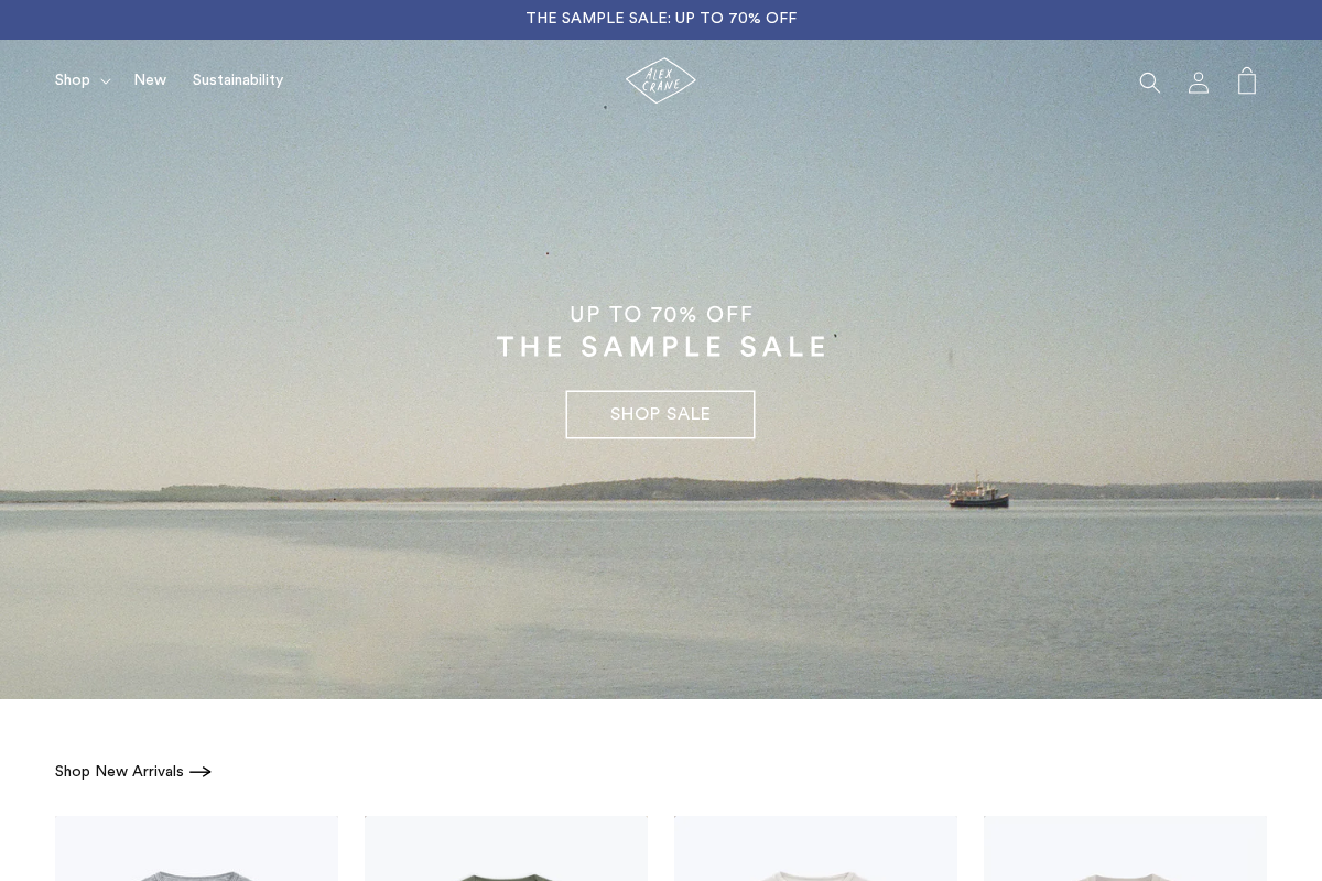 Alex Crane homepage screenshot