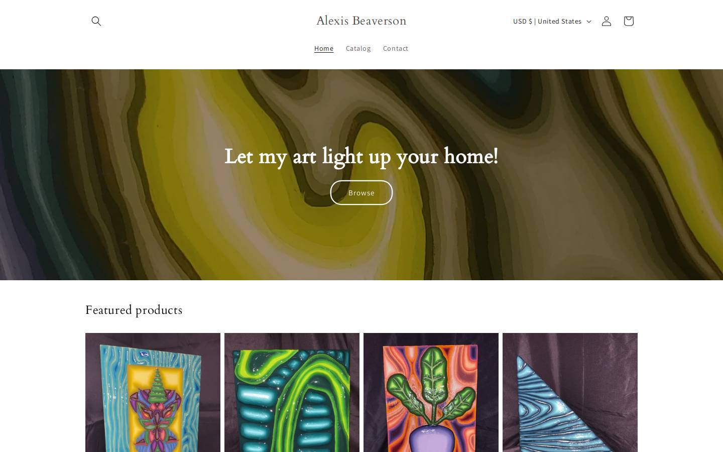 alexisbeaversonart.shop homepage screenshot