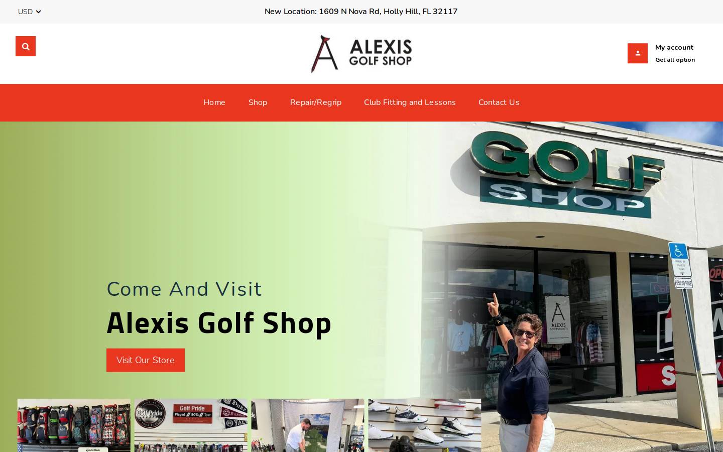 alexisgolf.com homepage screenshot