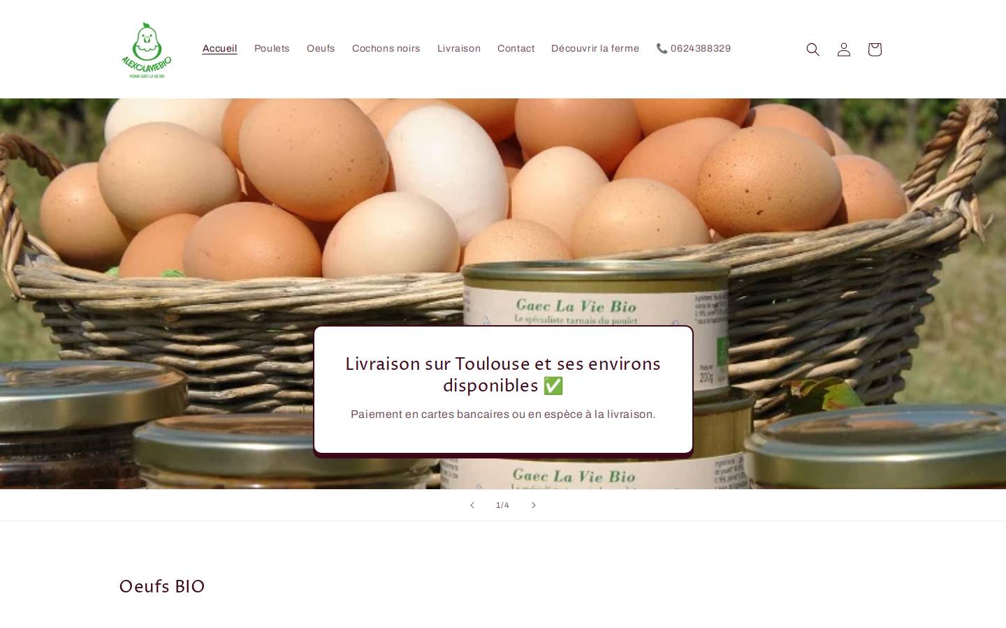 alexolaviebio.fr homepage screenshot