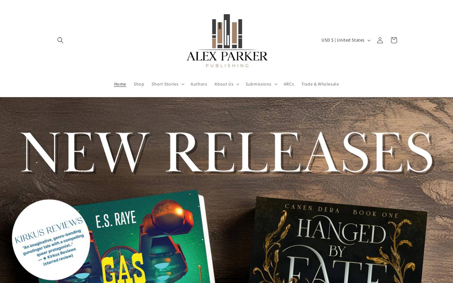 alexparkerpublishing.com homepage screenshot