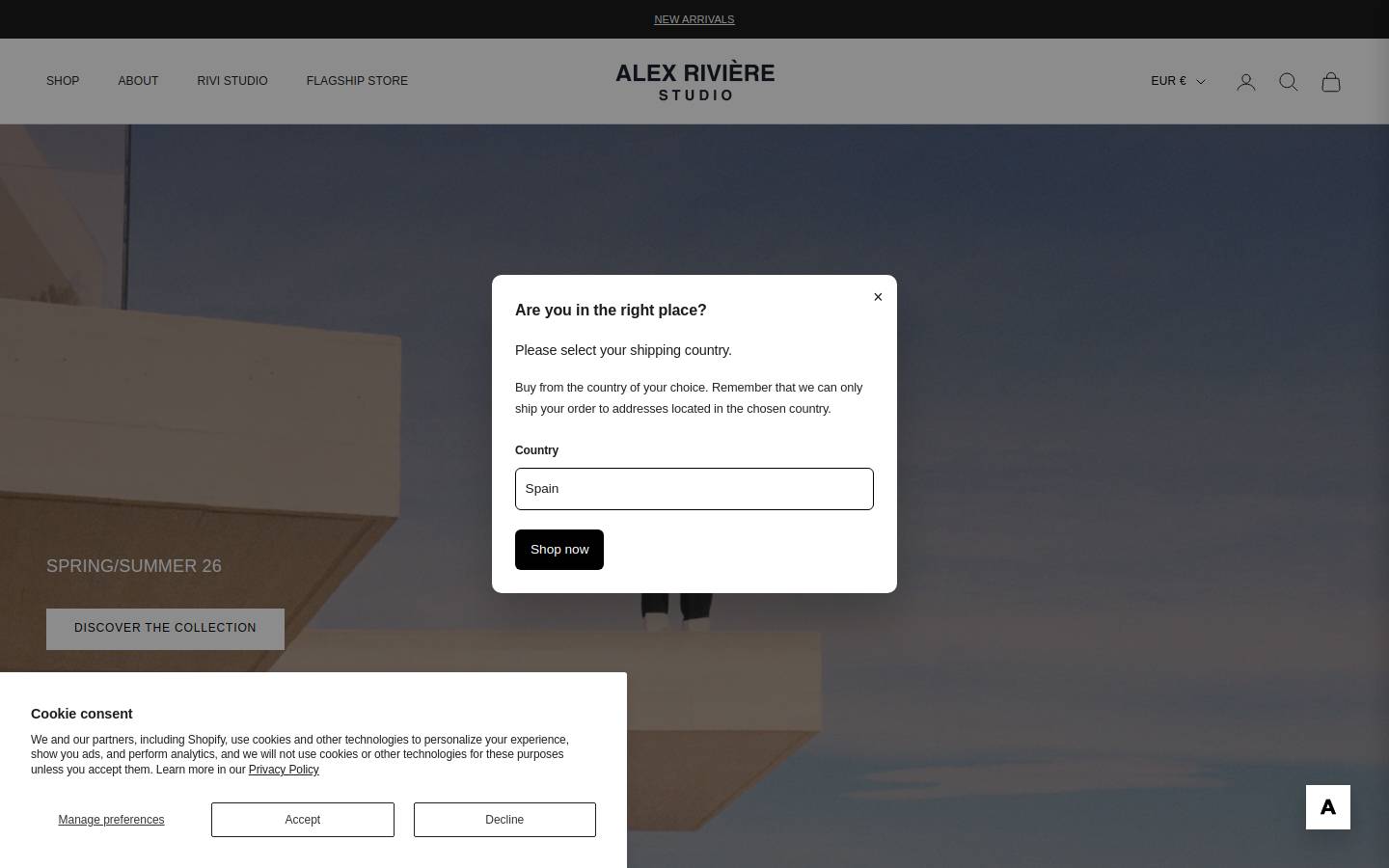 alexrivierestudio.com homepage screenshot