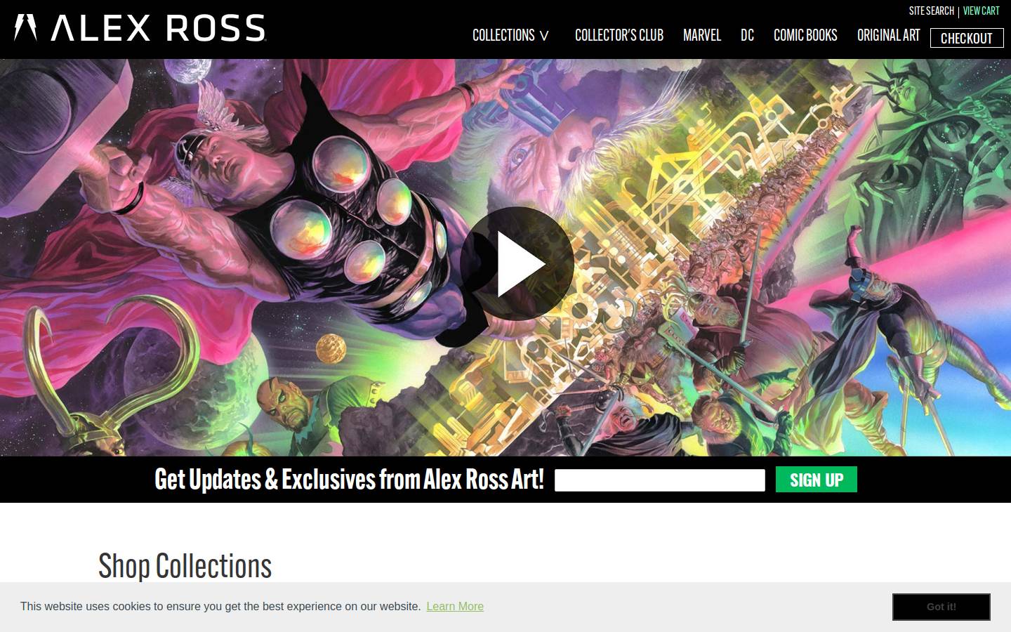 alexrossart.com homepage screenshot