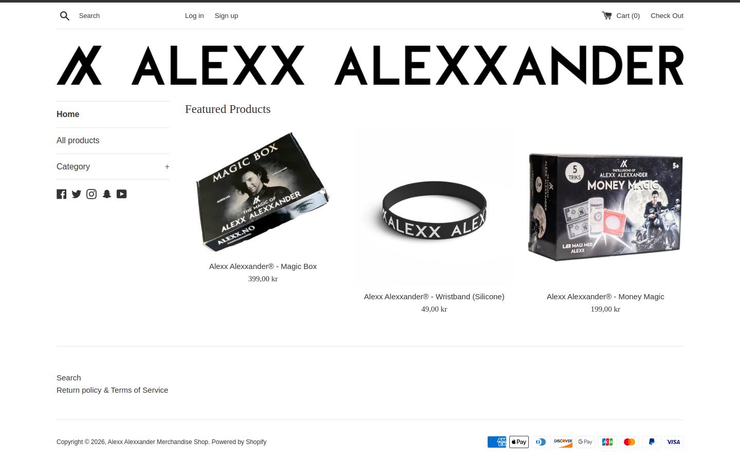 alexxstore.com homepage screenshot