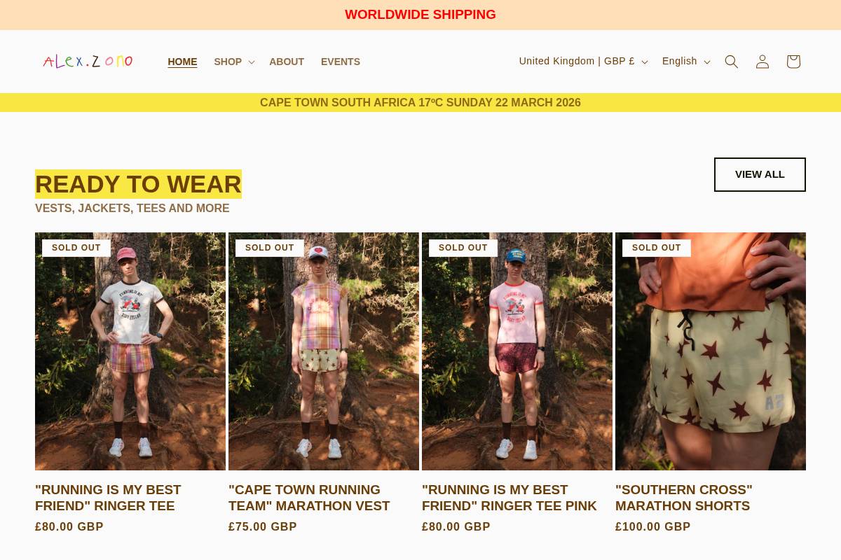 alexzono.com homepage screenshot