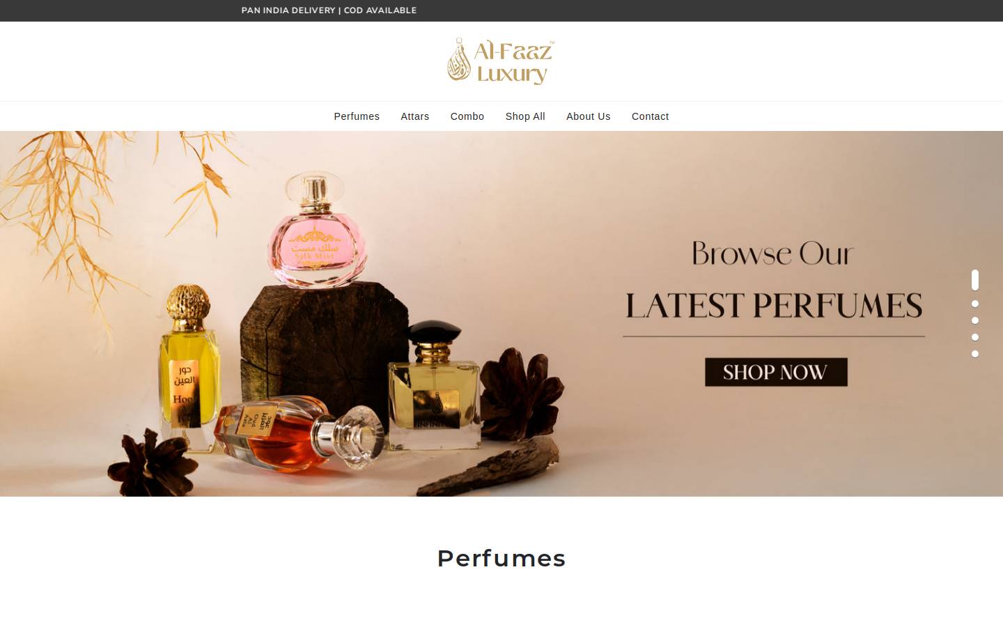 alfaazluxury.com homepage screenshot