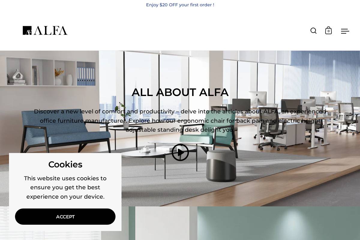 Alfafurnishing homepage screenshot