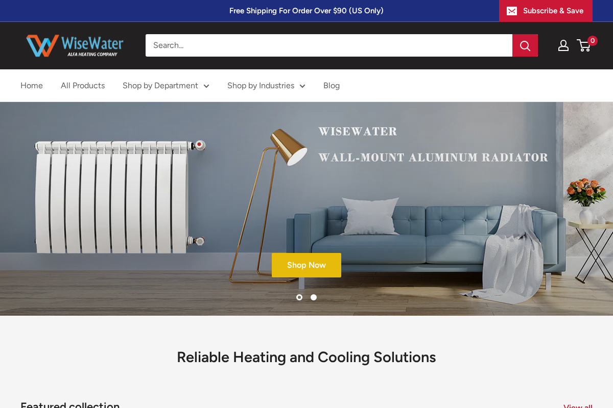 Alfa Heating Supply homepage screenshot