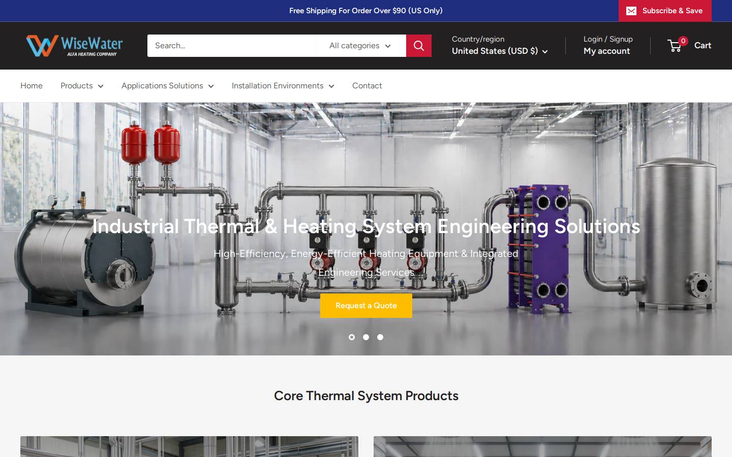 alfaheatingstore.com homepage screenshot