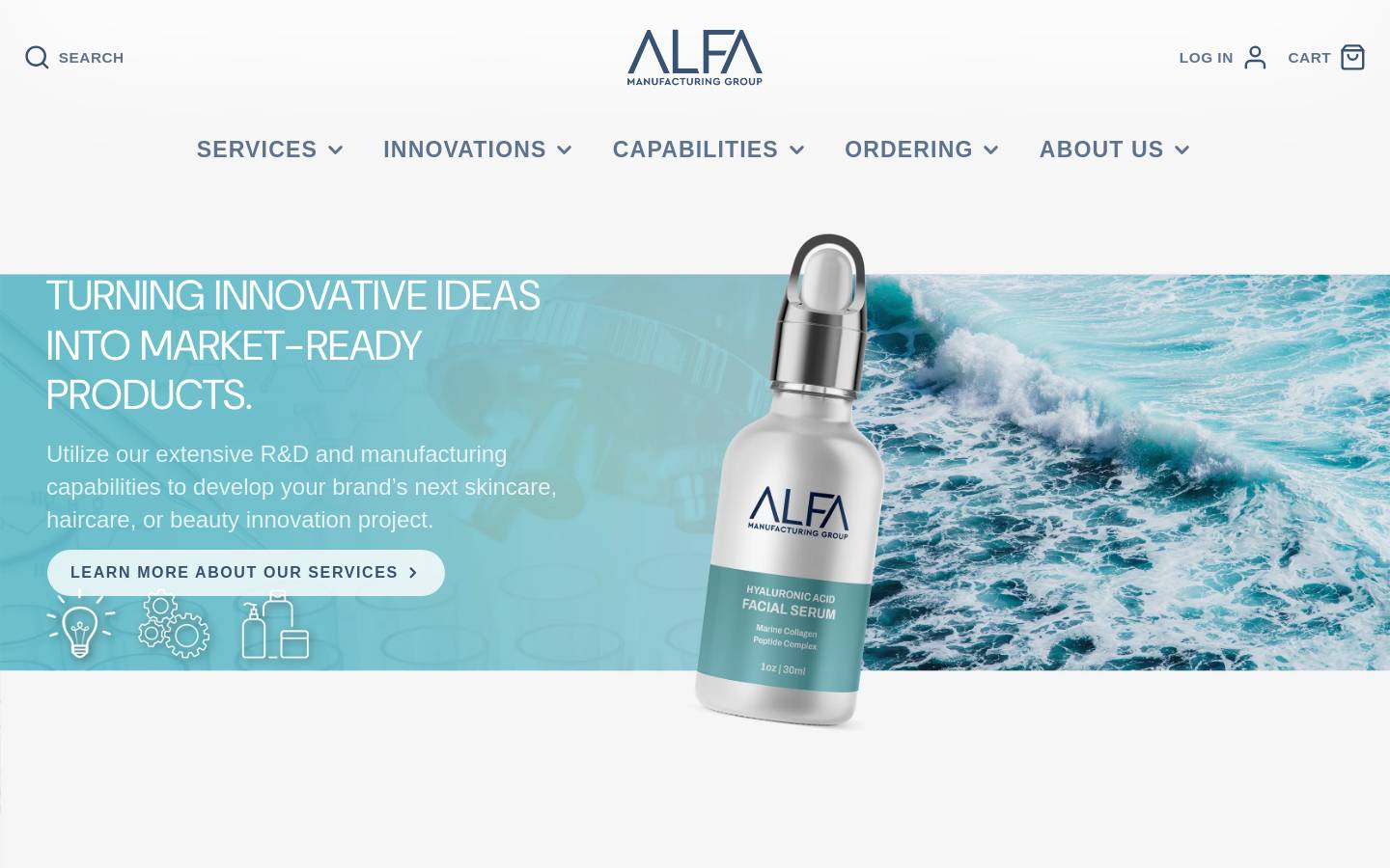 alfamfg.com homepage screenshot