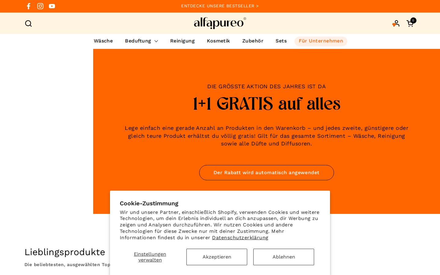 alfapureo.at homepage screenshot