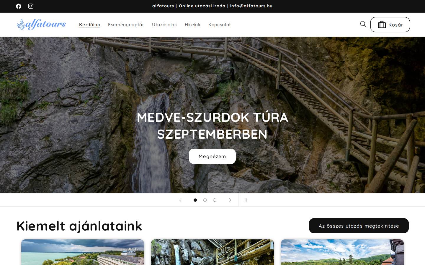 alfatours.hu homepage screenshot