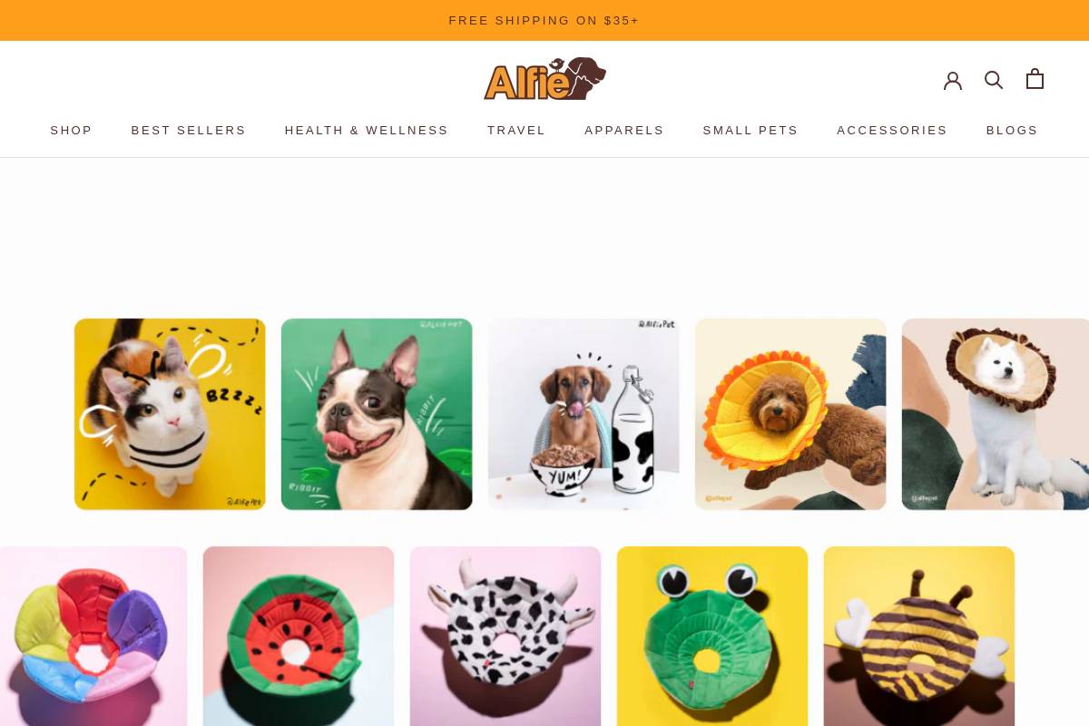 alfiepet.com homepage screenshot