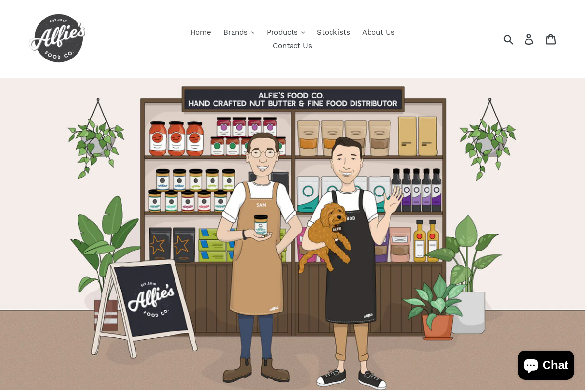 Alfie's Food Co. homepage screenshot