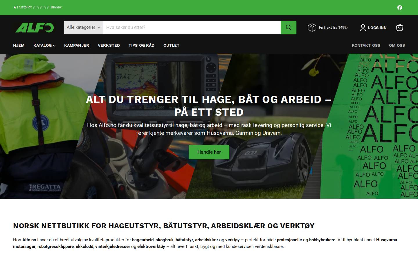 Alfo AS homepage screenshot