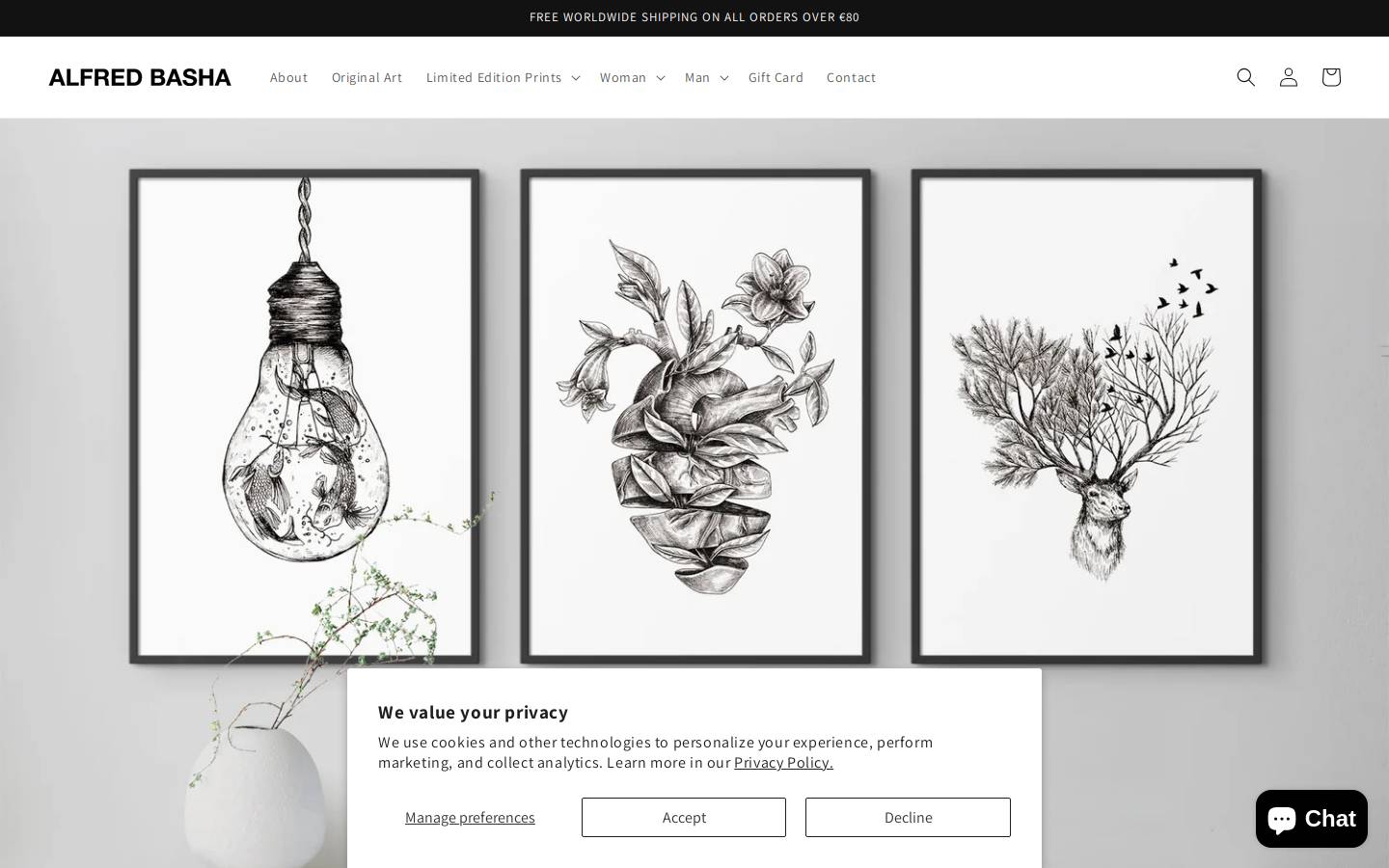 Alfred Basha homepage screenshot